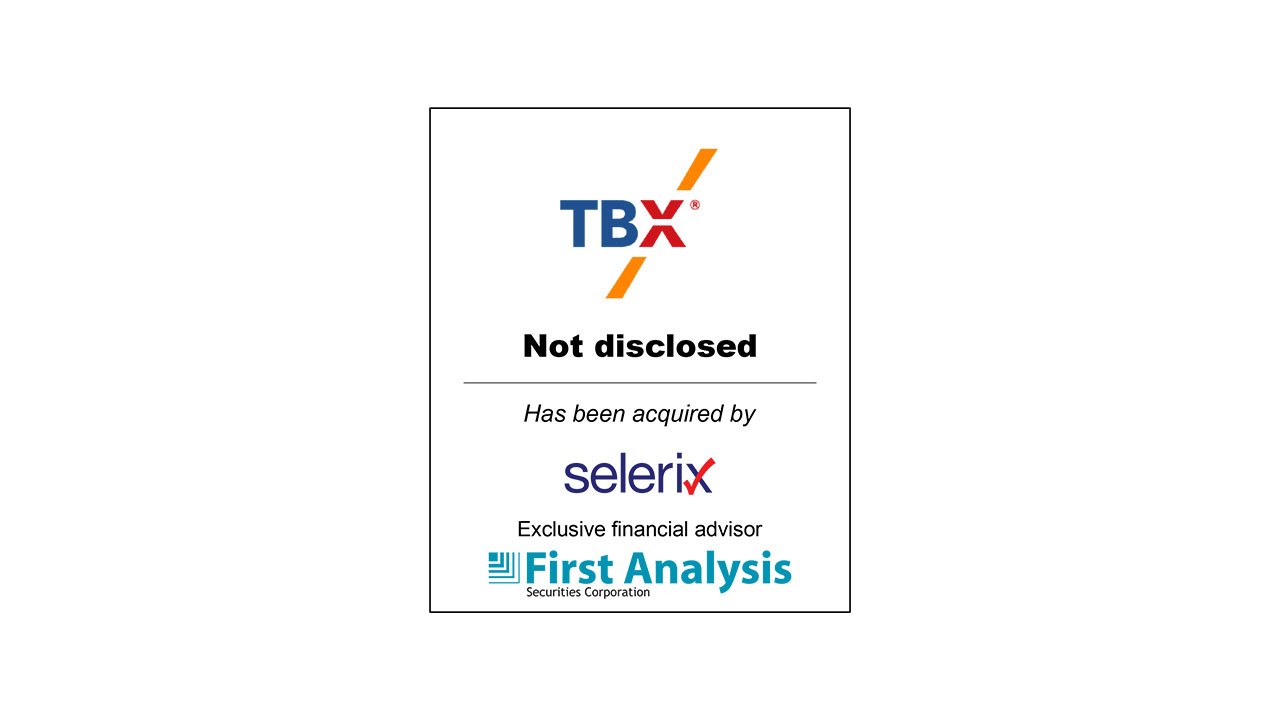 TBX Sells to Selerix with Expert Financial Advice from First Analysis