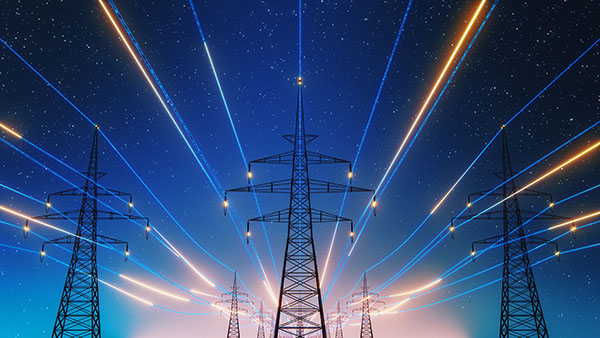 3d Render Of Power Transmission Lines With 3d Digital Visualizat